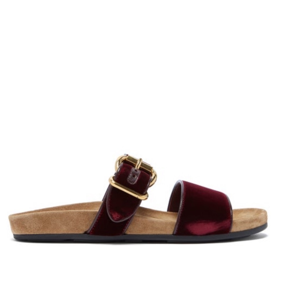 PRADA velvet double strap sandals